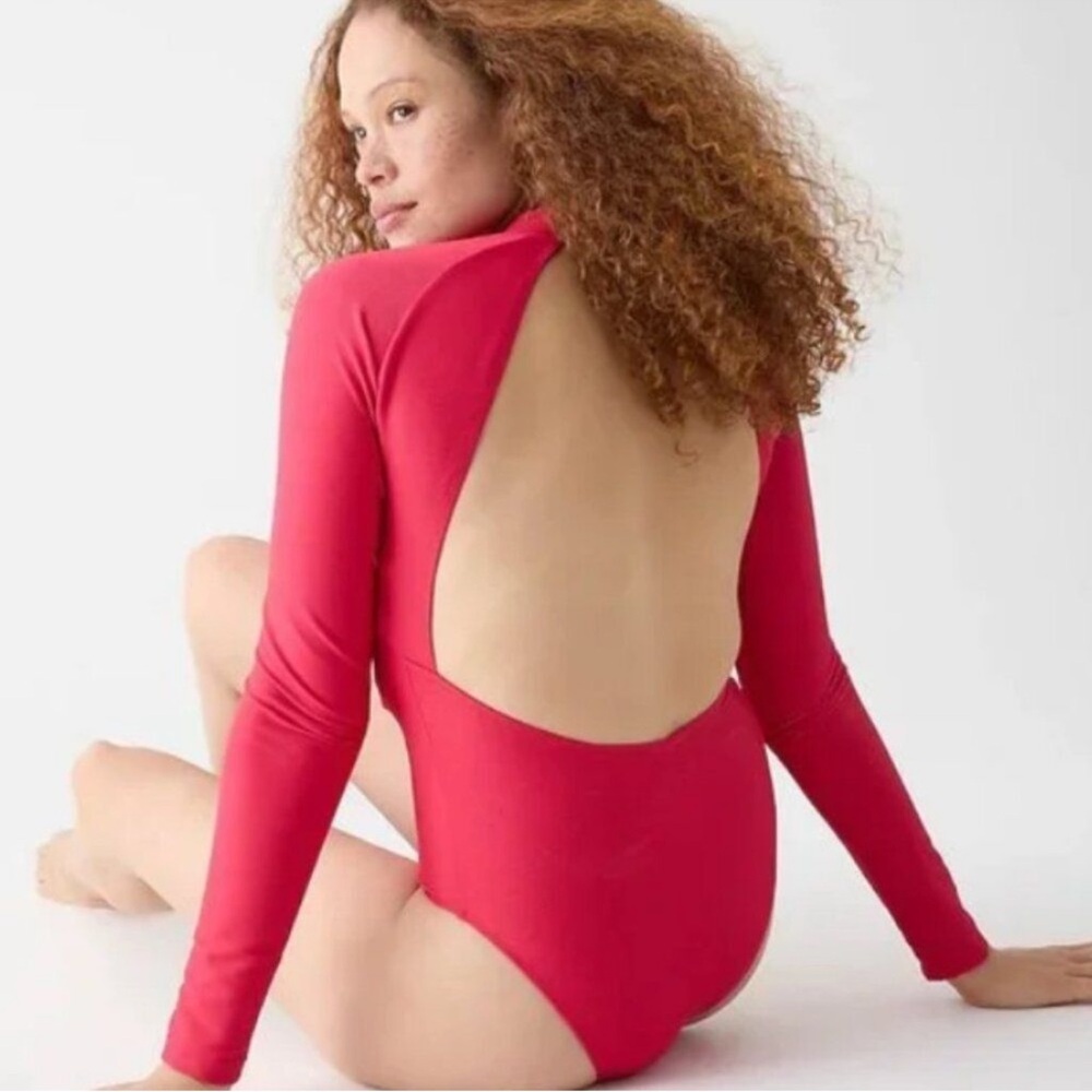 NWT J. Crew Re-Imagined Active Ribbed Long Sleeve One Piece Swimsuit Rashguard